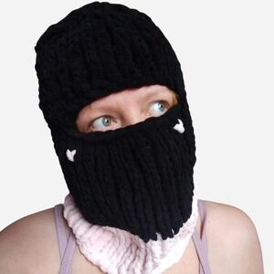 Winter pink black mask